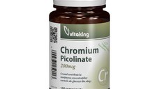 Picolinat de crom 200mcg, 100 comprimate, Vitaking