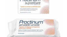 Proctinum Set Supozitioare, 10 bucati + servetele umede, 72 bucati CADOU