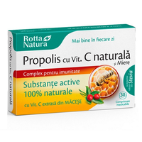 Propolis cu Vitamina C Naturala si Miere, 30 comprimate masticabile, Rotta Natura - 1