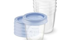 Recipiente pentru depozitarea laptelui matern, 5 bucati, SCF619/05, Philips Avent