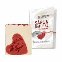 Sapun natural hidratant plin de iubire cu namol si argila rosie, 120 g, Techir - 1