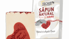 Sapun natural hidratant plin de iubire cu namol si argila rosie, 120 g, Techir