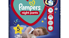 Scutece chilotel de noapte Night Pants, Marimea 5, 12-17 kg, 22 bucati, Pampers