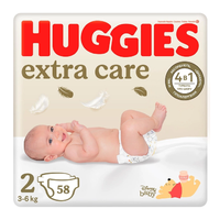 Scutece Extra Care Marimea 2, 3-6kg, 58 bucati, Huggies - 1
