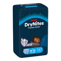 Scutece incontinență DryNites, 30-48kg, baieti 8-13 ani, 9bucati, Huggies - 1