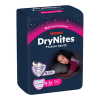 Scutece incontinență DryNites, 30-48kg, fete 8-13 ani, 9bucati, Huggies - 1