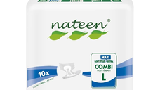 Scutece pentru adulti Combi Maxi Line, marimea L, 10 bucati, Nateen