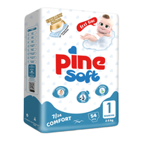 Scutece pentru nou nascut Soft, 2-5 kg, 54 bucati, PINE - 1