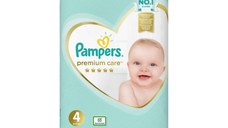 Scutece Premium Care 9 -14 kg, marimea 4, 68 bucati, Pampers