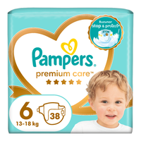 Scutece Premium Care, marimea 6, 15+kg, 38 bucati, Pampers - 1