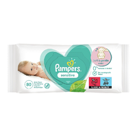 Servetele umede Sensitive, 80 bucati, Pampers - 1