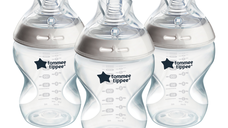 Set biberoane cu autosterilizare Natural Start, 0 luni+, 3 bucati*260 ml, Tommee Tippee