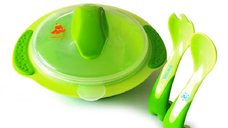 Set boluri in forma de morsa cu tacamuri, verde, PUR