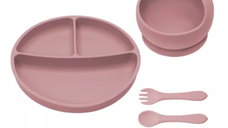 Set diversificare din silicon Basic, 6 luni+, Old Rose, Appekids