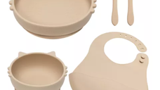 Set diversificare din silicon Kitty, 6 luni+, Bubble Beige, Appekids