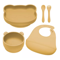 Set diversificare din silicon Panda, 6 luni+, Honey, Appekids - 1