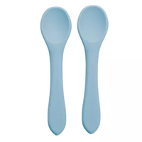Set Lingurite din silicon, 6 luni+, Aqua Blue, Appekids - 1