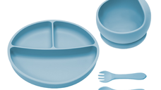 Set pentru diversificare din silicon Basic, Aqua Blue, Appekids