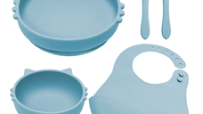 Set pentru diversificare din silicon Kitty, 6 luni+, Aqua Blue, Appekids