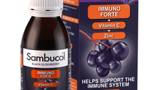 Sirop cu soc negru, vitamina C si zinc Immuno Forte, 120 ml, Sambucol