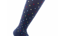 Sosete bumbac pana la genunchi, Fancy Socks, albastru - XL