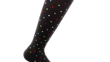 Sosete bumbac pana la genunchi, Fancy Socks, negru - XL