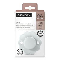 Suzeta fiziologica din silicon Wonder, 0-6 luni, albastra, 1 bucata, Suavinex - 1