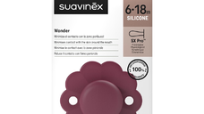 Suzeta fiziologica din silicon Wonder, 6-18 luni, magenta, 1 bucata, Suavinex