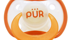 Suzeta ortodontica din silicon, +6 luni, piersica, PUR