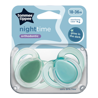 Suzete ortodontice Night Time, 18-36 luni, 2 bucati, Verde, Tommee Tippee - 1