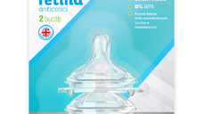 Tetina anticolici cu flux redus, 0-3 luni, 2 bucati, Adora