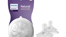 Tetina Natural Response, SCY963/02, debit lent, 1 luni+, 2 bucati, Philips Avent