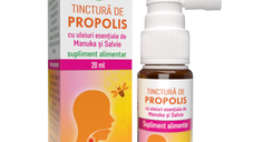 Tinctura de propolis cu uleiuri esentaile de manuka si salvie, 20 ml, Justin Pharma