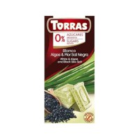 TORRAS Ciocolata alba cu alge si sare de mare fara zahar si gluten, 75g - 1
