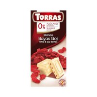 TORRAS Ciocolata alba cu fructe Goji fara zahar si gluten, 75g - 1