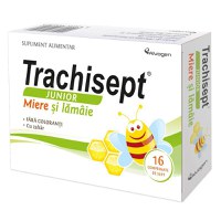 Trachisept Junior miere si lamaie, 16 comprimate - 1
