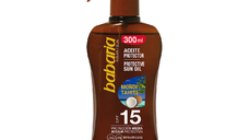Ulei de protectie solara SPF15 si accelerator de bronzare Monoi Tahiti, 300 ml, Babaria