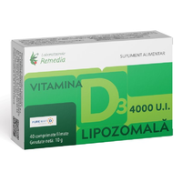 Vitamina D3 4000UI Lipozomala, 40 comprimate, Remedia - 1