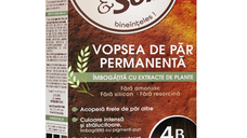 Vopsea de par fara amoniac, fara silicon, castaniu saten, 4B, Color&Soin