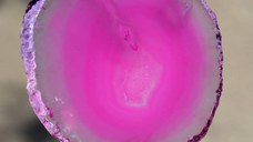 Felie agat roz rotunda 60-70mm