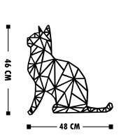 Accesoriu decorativ de perete din lemn si metal Kedi Negru 35x46 cm - 3