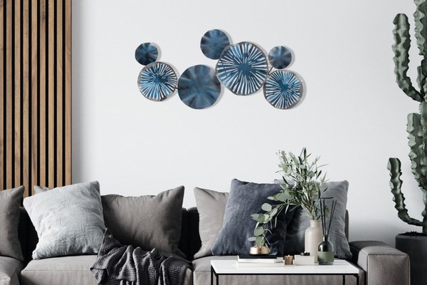 Accesoriu decorativ de perete metalic Astrid Multicolor 79x35 cm