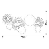 Accesoriu decorativ de perete metalic Bys-4007 Multicolor 74x38x5 cm - 3