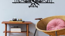 Accesoriu decorativ de perete metalic Metal-394 Negru 70x23 cm