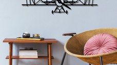 Accesoriu decorativ de perete metalic Metal-394 Negru 70x23 cm