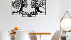 Accesoriu decorativ de perete metalic Metal-499 Negru 116x71 cm