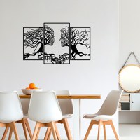 Accesoriu decorativ de perete metalic Metal-499 Negru 116x71 cm - 1