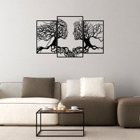 Accesoriu decorativ de perete metalic Metal-499 Negru 116x71 cm - 2