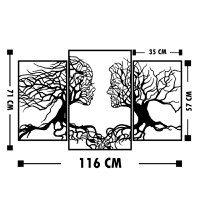 Accesoriu decorativ de perete metalic Metal-499 Negru 116x71 cm - 4