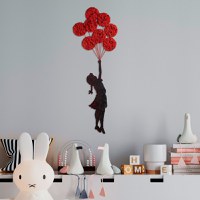 Accesoriu decorativ de perete metalic Model-429 Rosu 100x34 cm - 2